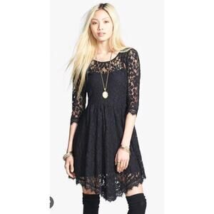 Free People Taylor Swift Black Lace Dress Alt Soft Goth Romantic Cottagecore 2